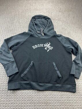 Browning Hoodie Sweater Women Size 2XL Black Casual Activewear Pullover Outdoors